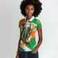 Personalized Ivory Coast Football Women Polo Shirt Elephant Football Splatter Art