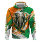 Personalized Ivory Coast Football Zip Hoodie Elephant Football Splatter Art