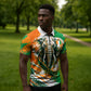Personalized Ivory Coast Football Zipper Polo Shirt Elephant Football Splatter Art