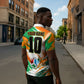 Personalized Ivory Coast Football Zipper Polo Shirt Elephant Football Splatter Art