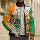 Personalized Ivory Coast Football Bomber Puffer Jacket African Elephant Trophy