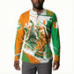 Personalized Ivory Coast Football Button Sweatshirt African Elephant Trophy