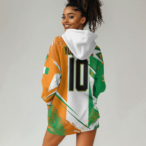 Personalized Ivory Coast Football Hoodie Dress African Elephant Trophy