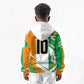 Personalized Ivory Coast Football Kid Hoodie African Elephant Trophy