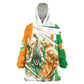 Personalized Ivory Coast Football Kid Wearable Blanket Hoodie African Elephant Trophy