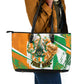 Personalized Ivory Coast Football Leather Tote Bag African Elephant Trophy