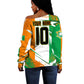 Personalized Ivory Coast Football Off Shoulder Sweater African Elephant Trophy