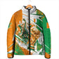 Personalized Ivory Coast Football Padded Jacket African Elephant Trophy