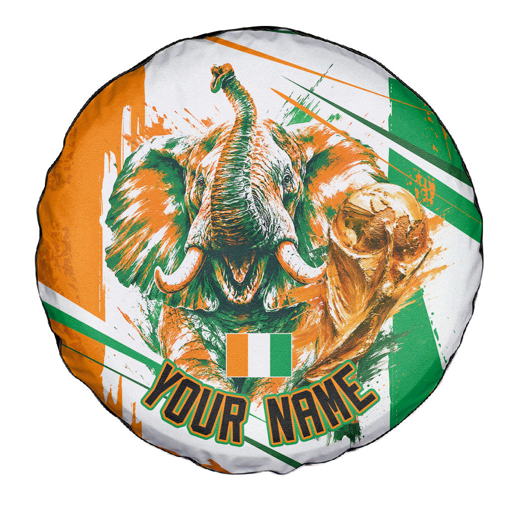 Personalized Ivory Coast Football Spare Tire Cover African Elephant Trophy
