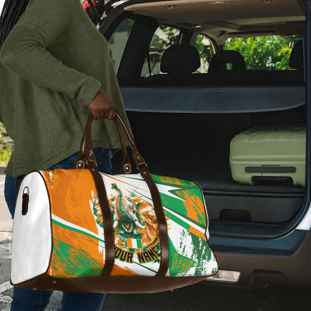 Personalized Ivory Coast Football Travel Bag African Elephant Trophy