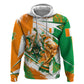 Personalized Ivory Coast Football Zip Hoodie African Elephant Trophy