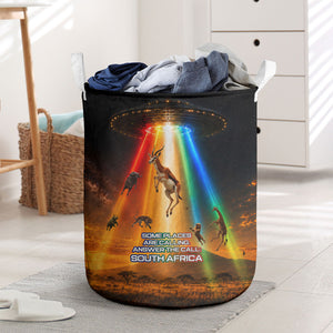 South Africa Safari UFO Laundry Basket African Wildlife Sci-Fi Galaxy Space And Mandela