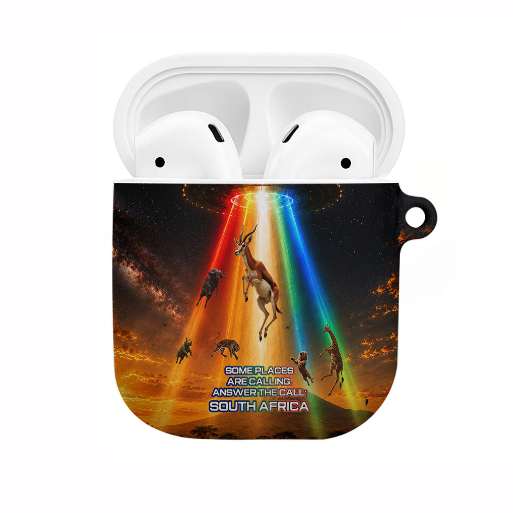 South Africa Safari UFO AirPods Case African Wildlife Sci-Fi Galaxy Space And Mandela