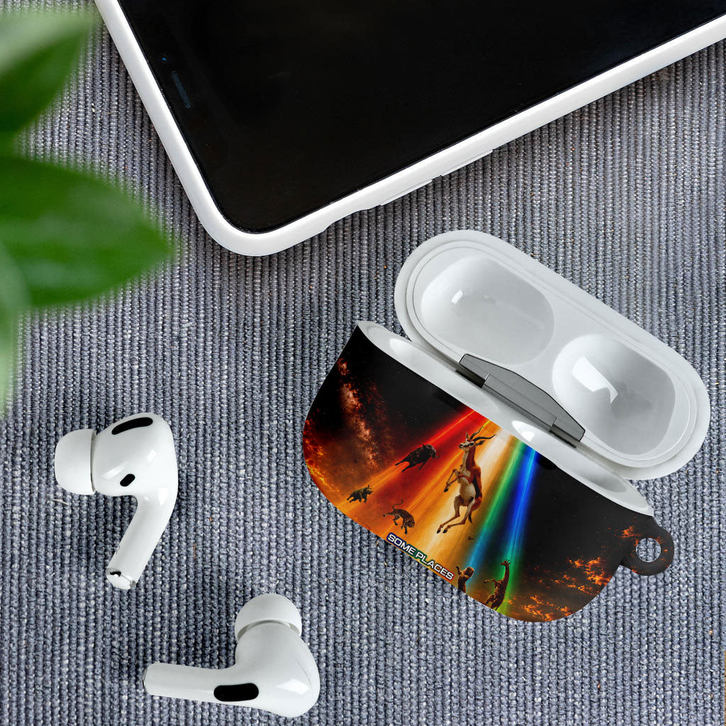 South Africa Safari UFO AirPods Case African Wildlife Sci-Fi Galaxy Space And Mandela