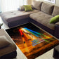 South Africa Safari UFO Area Rug African Wildlife Sci-Fi Galaxy Space And Mandela