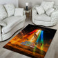 South Africa Safari UFO Area Rug African Wildlife Sci-Fi Galaxy Space And Mandela