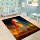 South Africa Safari UFO Area Rug African Wildlife Sci-Fi Galaxy Space And Mandela