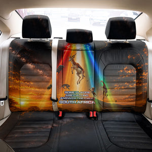 South Africa Safari UFO Back Car Seat Cover African Wildlife Sci-Fi Galaxy Space And Mandela