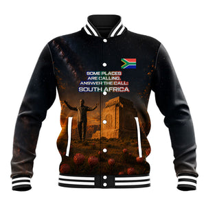South Africa Safari UFO Baseball Jacket African Wildlife Sci-Fi Galaxy Space And Mandela