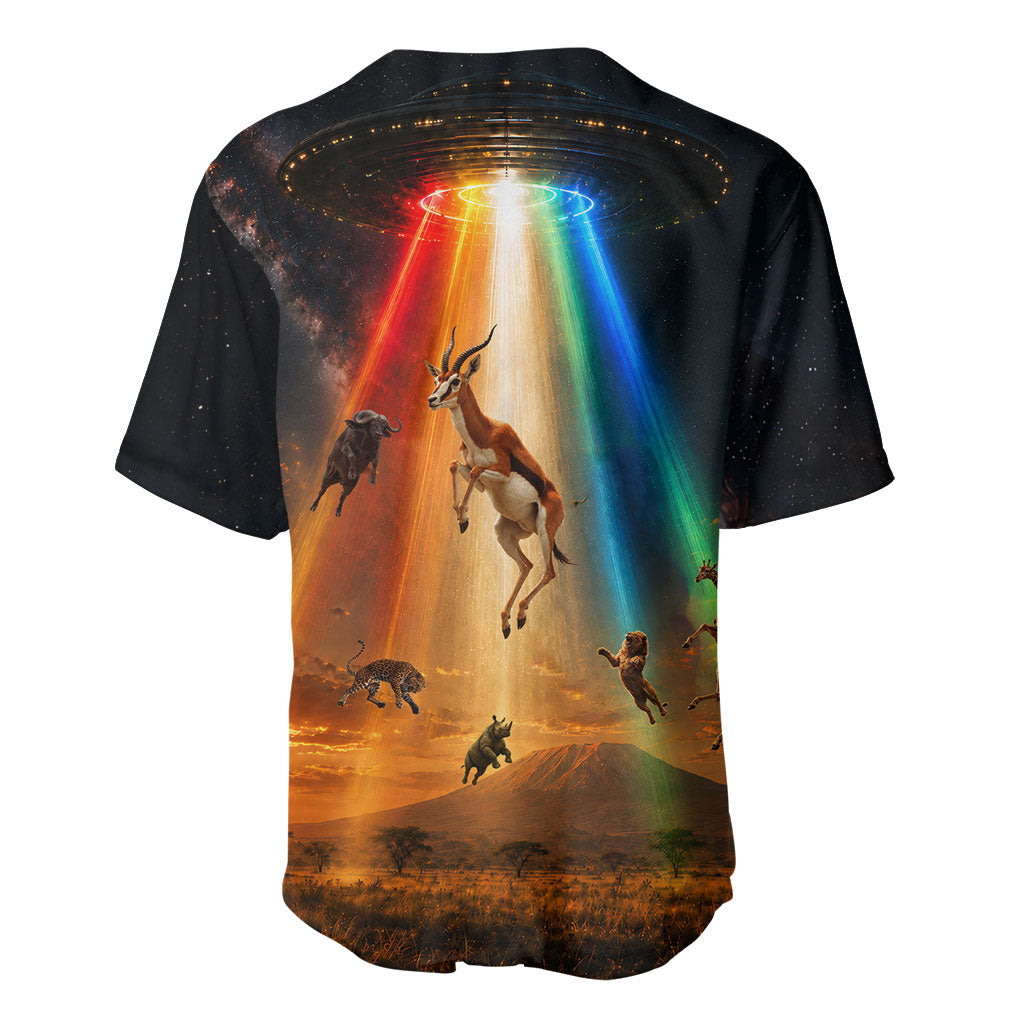 South Africa Safari UFO Baseball Jersey African Wildlife Sci-Fi Galaxy Space And Mandela