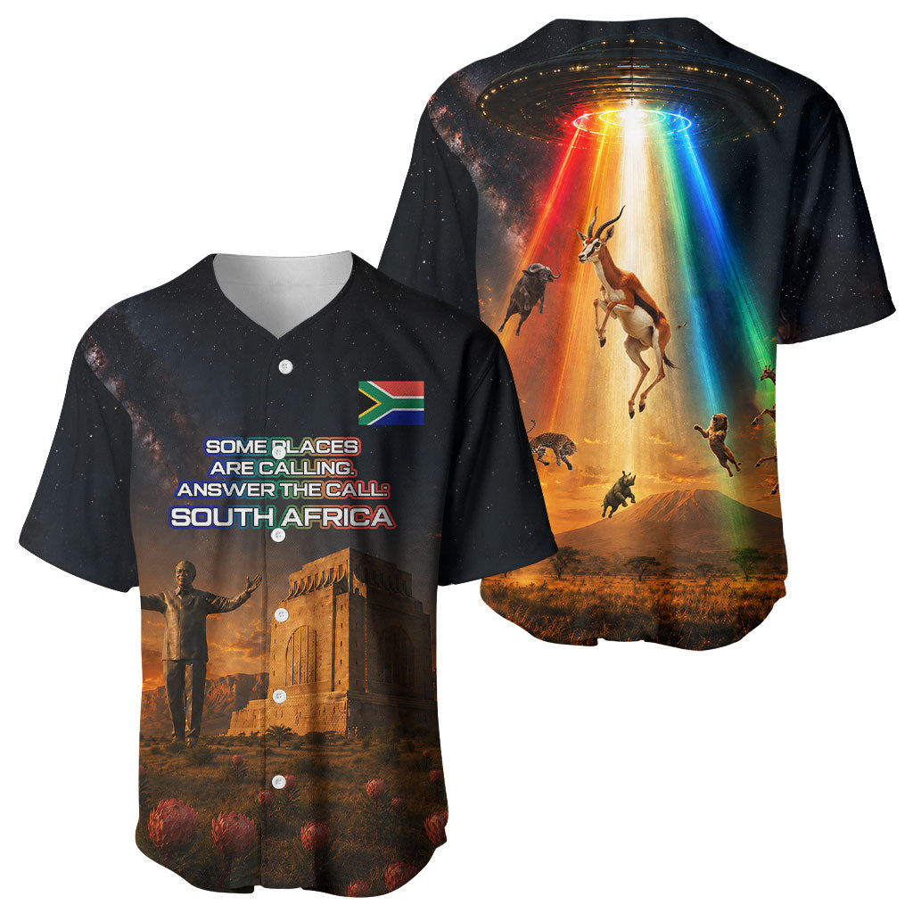 South Africa Safari UFO Baseball Jersey African Wildlife Sci-Fi Galaxy Space And Mandela