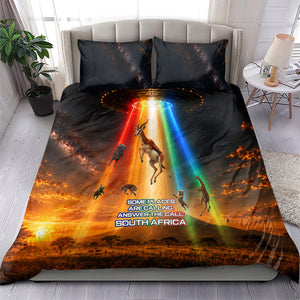 South Africa Safari UFO Bedding Set African Wildlife Sci-Fi Galaxy Space And Mandela