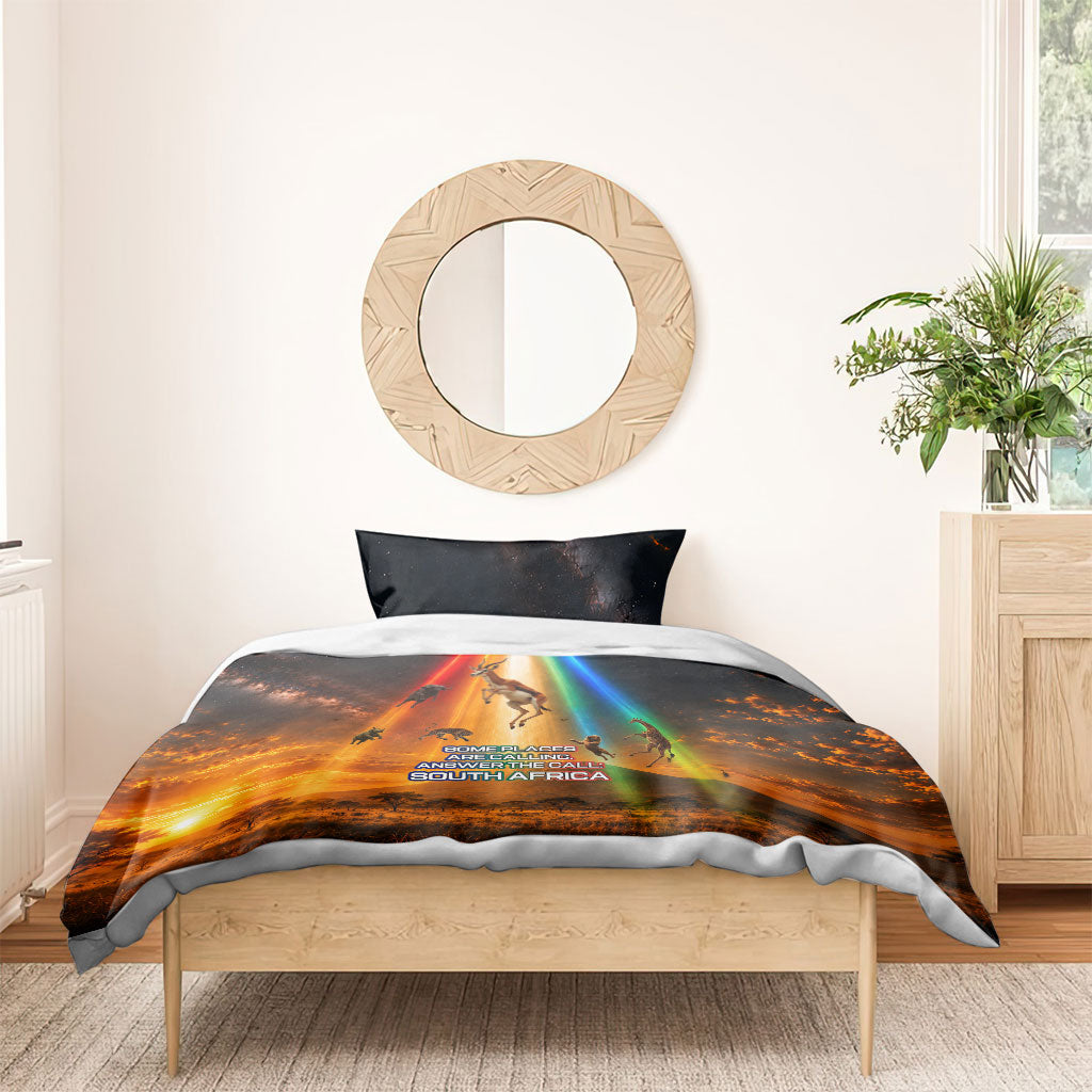 South Africa Safari UFO Bedding Set African Wildlife Sci-Fi Galaxy Space And Mandela