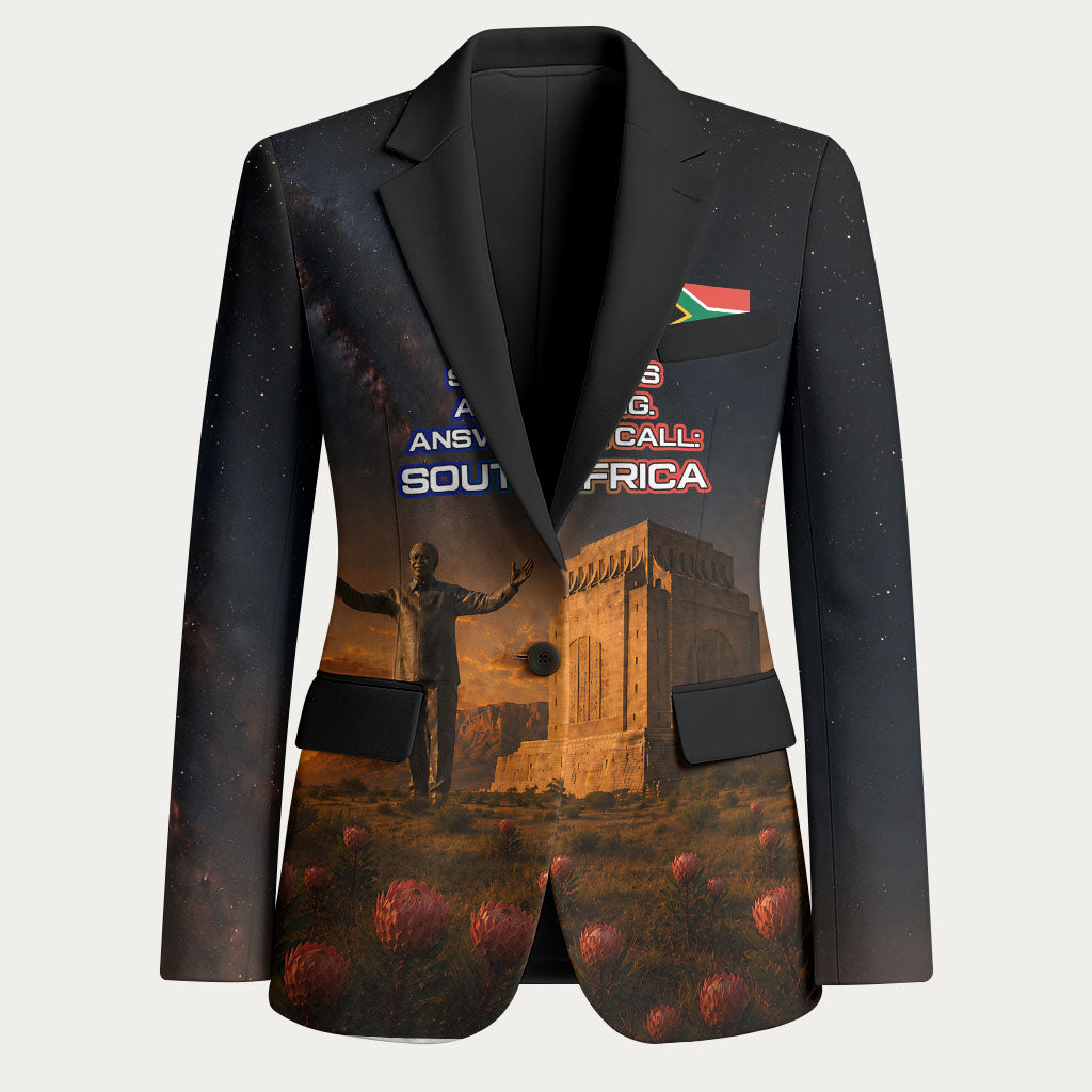 South Africa Safari UFO Blazer African Wildlife Sci-Fi Galaxy Space And Mandela