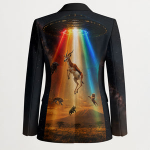 South Africa Safari UFO Blazer African Wildlife Sci-Fi Galaxy Space And Mandela