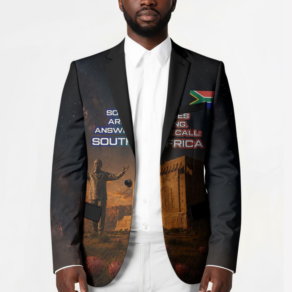 South Africa Safari UFO Blazer African Wildlife Sci-Fi Galaxy Space And Mandela