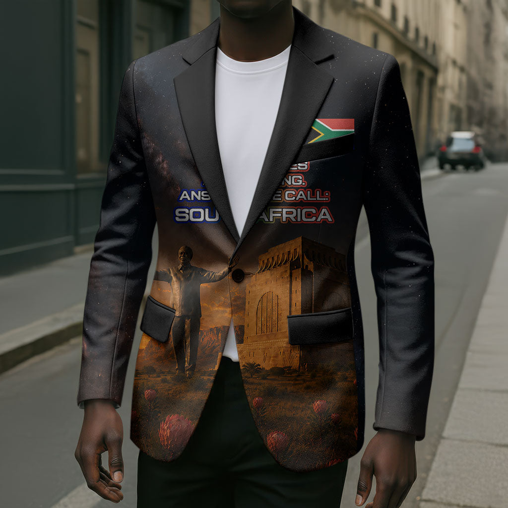 South Africa Safari UFO Blazer African Wildlife Sci-Fi Galaxy Space And Mandela