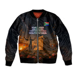 South Africa Safari UFO Bomber Jacket African Wildlife Sci-Fi Galaxy Space And Mandela