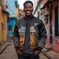 South Africa Safari UFO Bomber Jacket African Wildlife Sci-Fi Galaxy Space And Mandela