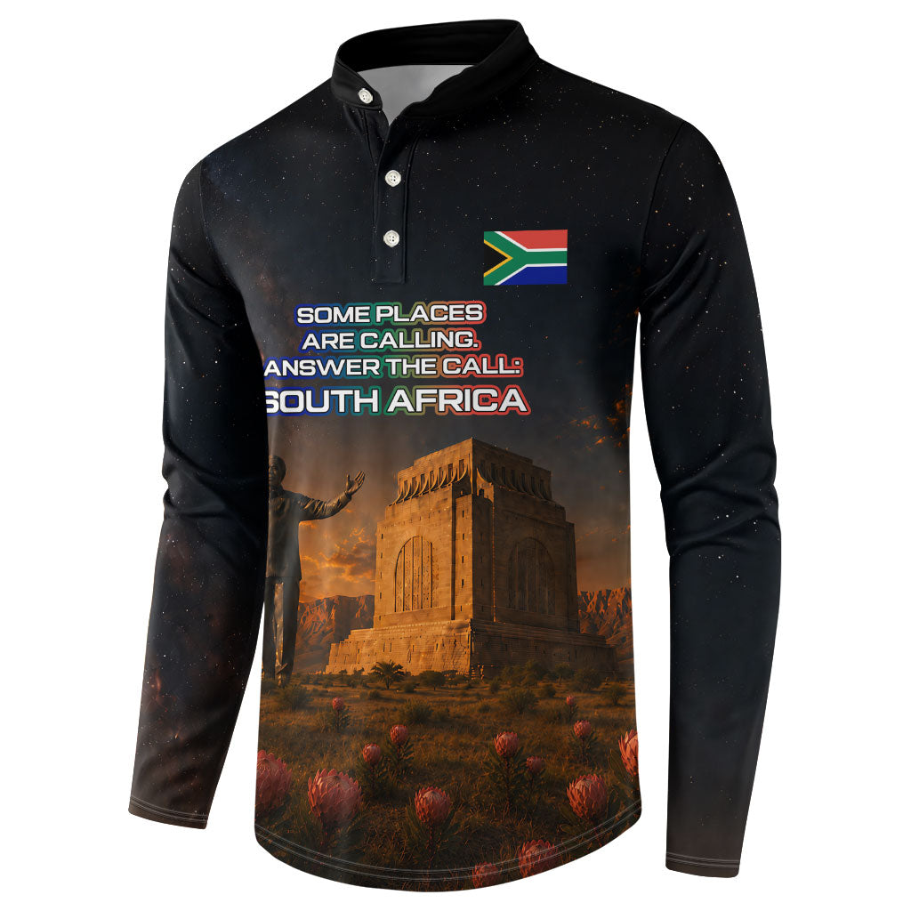 South Africa Safari UFO Button Sweatshirt African Wildlife Sci-Fi Galaxy Space And Mandela