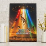 South Africa Safari UFO Canvas Wall Art African Wildlife Sci-Fi Galaxy Space And Mandela