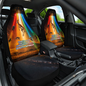 South Africa Safari UFO Car Seat Cover African Wildlife Sci-Fi Galaxy Space And Mandela
