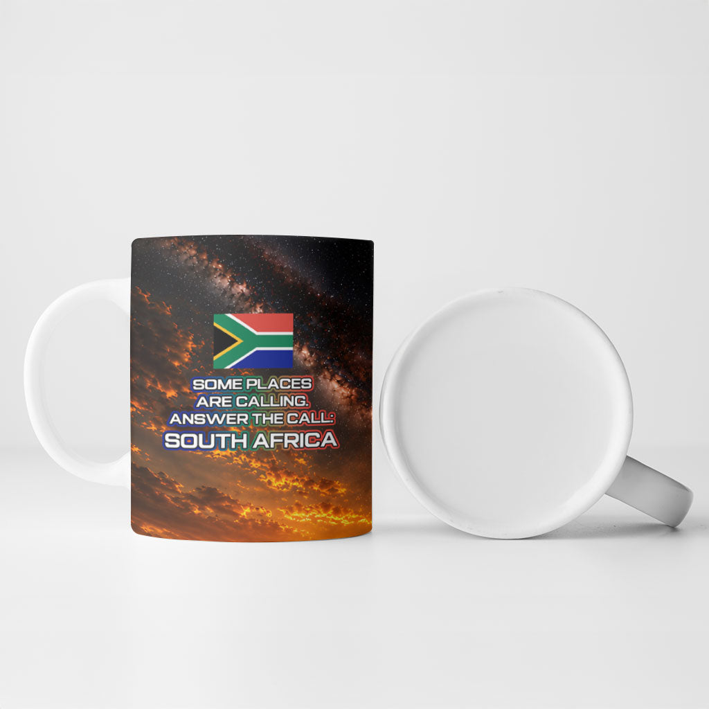 South Africa Safari UFO Ceramic Mug African Wildlife Sci-Fi Galaxy Space And Mandela