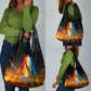 South Africa Safari UFO Grocery Bag African Wildlife Sci-Fi Galaxy Space And Mandela