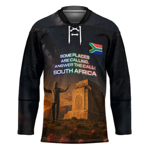 South Africa Safari UFO Hockey Jersey African Wildlife Sci-Fi Galaxy Space And Mandela