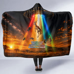 South Africa Safari UFO Hooded Blanket African Wildlife Sci-Fi Galaxy Space And Mandela