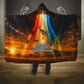 South Africa Safari UFO Hooded Blanket African Wildlife Sci-Fi Galaxy Space And Mandela
