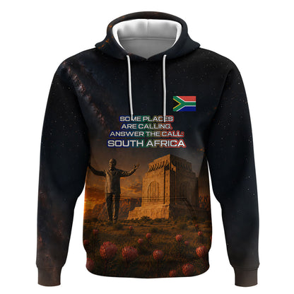 South Africa Safari UFO Hoodie African Wildlife Sci-Fi Galaxy Space And Mandela