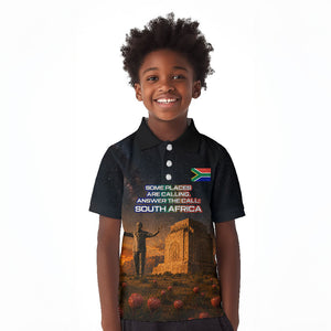 South Africa Safari UFO Kid Polo Shirt African Wildlife Sci-Fi Galaxy Space And Mandela