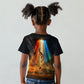 South Africa Safari UFO Kid T shirt African Wildlife Sci-Fi Galaxy Space And Mandela