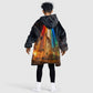 South Africa Safari UFO Kid Wearable Blanket Hoodie African Wildlife Sci-Fi Galaxy Space And Mandela