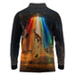 South Africa Safari UFO Long Sleeve Polo Shirt African Wildlife Sci-Fi Galaxy Space And Mandela