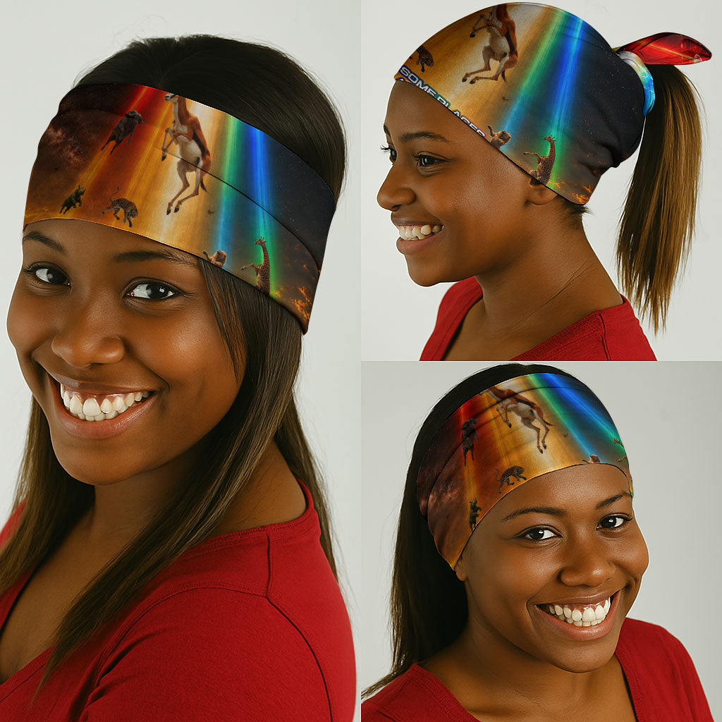 South Africa Safari UFO Neck Gaiter African Wildlife Sci-Fi Galaxy Space And Mandela