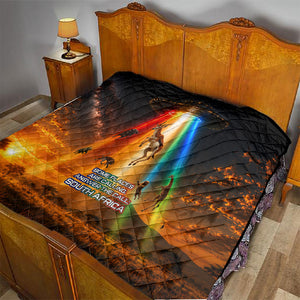 South Africa Safari UFO Quilt African Wildlife Sci-Fi Galaxy Space And Mandela