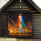 South Africa Safari UFO Quilt African Wildlife Sci-Fi Galaxy Space And Mandela