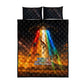 South Africa Safari UFO Quilt Bed Set African Wildlife Sci-Fi Galaxy Space And Mandela
